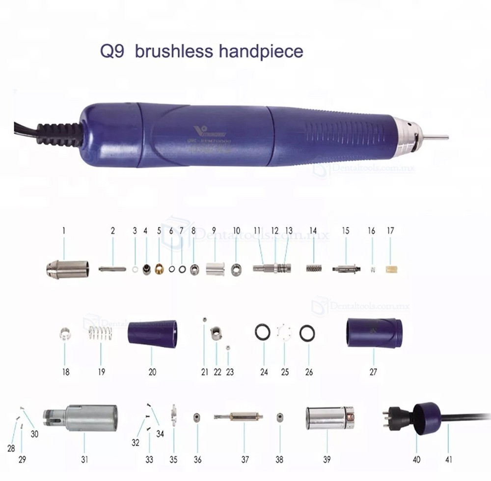 StrongDrill Q9T-R-M90000 Pieza de mano sin escobillas para micromotor dental de 50000RPM